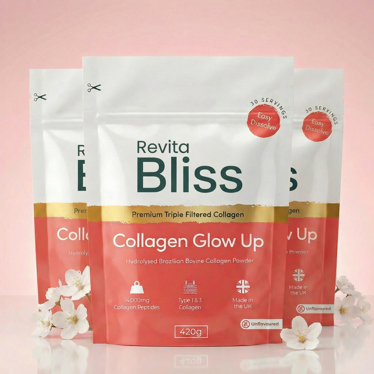Collagen Glow Up Triple Filtered Premium Collagen Powder 420g